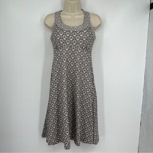 Prana Cali Moonrock Racerback Sleeveless Multi Gray Botanical Mini Dress